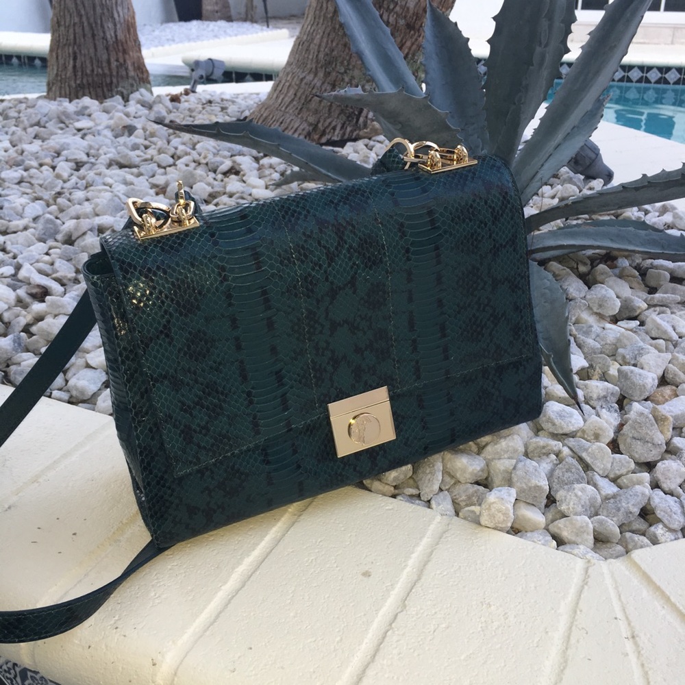 Versace bag - python dark green -authentic